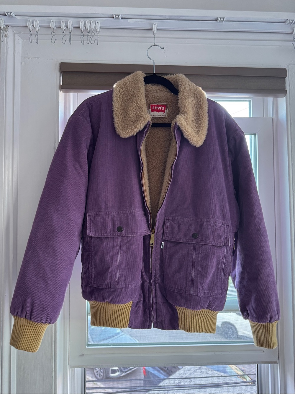 Levi's LVC Vintage Purple Sherpa-Lined Corduroy Jacket.